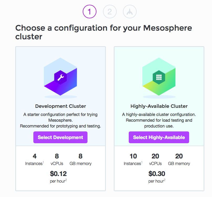 Mesosphere launch page